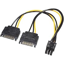 Amazon.co.jp: KAUMO SATA電源(オス)×2 ー PCIe電源6ピン(オス